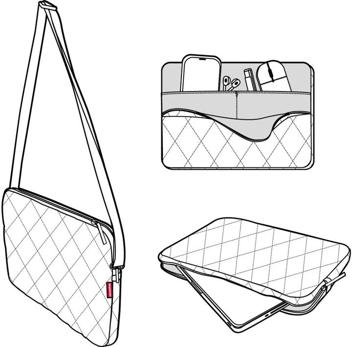 Actual product image reisenthel Notebook sleeve Rhombus Light Grey, 13.5 (13.50", Universal)