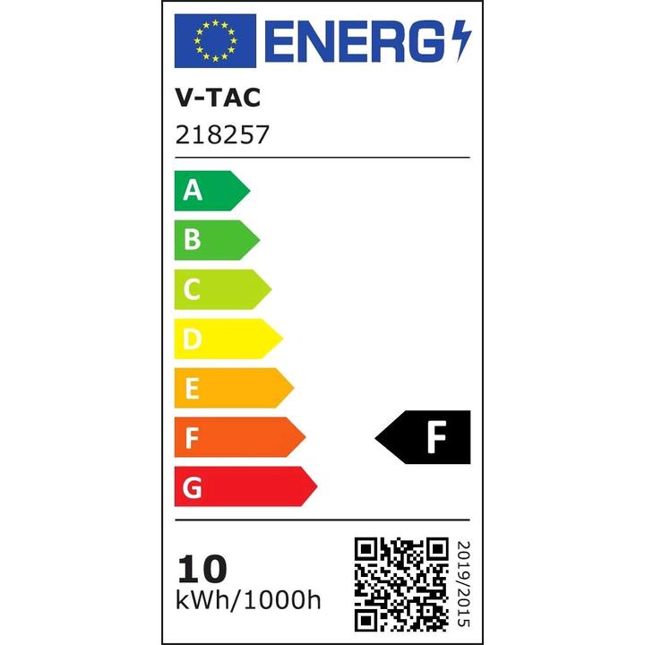 Energie-Label V-TAC VT812 12W LED Wandlampe Doppelkopf 4000K Schwarz (1080 lm)