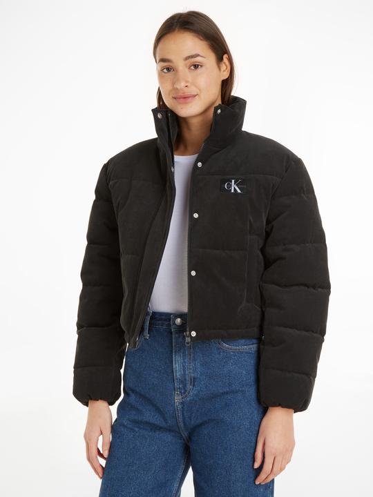 Produktbild Calvin Klein Corduroy Cropped Puffer Dames Jas - Zwart - Maat L (L)