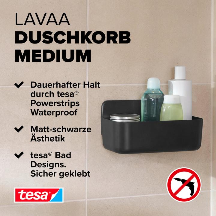 Produktbild tesa LAVAA Duschkorb, mittelgross inkl. Klebelösung ohne Bohren