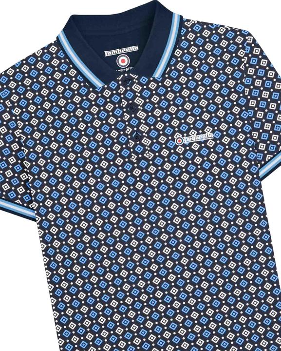 Actual product image Lambretta Mens SS25 Geometric Big & Tall Polo Shirt (4XL)