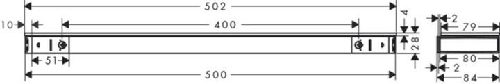 Produktbild hansgrohe 26844000 Ablage 500 Rainfinity chrom