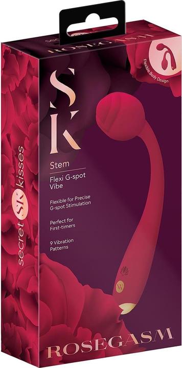 Actual product image Secret Kisses Rosegasm Long Stem Vibrating Rose Vibrator Red One Size