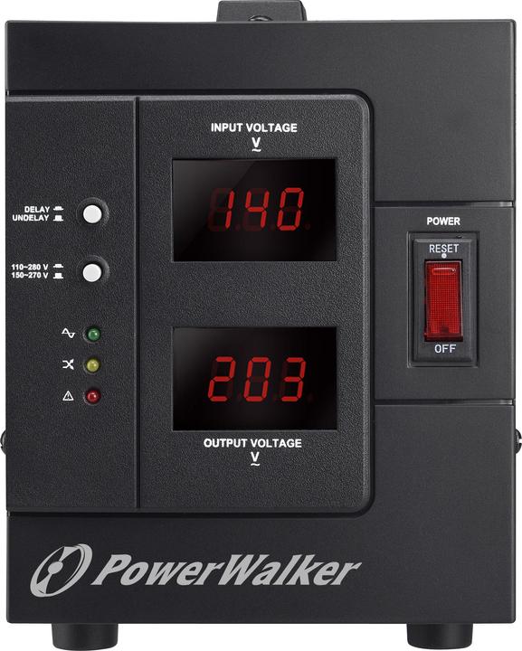 Actual product image Powerwalker AVR 1500 SIV FR - 110-280 V - 50-60 Hz - 1500 VA - 1200 W - 2 AC outputs - 312 (1500 VA, 1200 W)