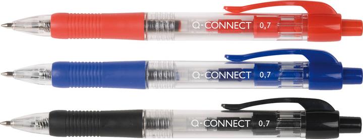 Produktbild Q-Connect Kugelschreiber mit Druckmechanik (Schwarz, 10 x)
