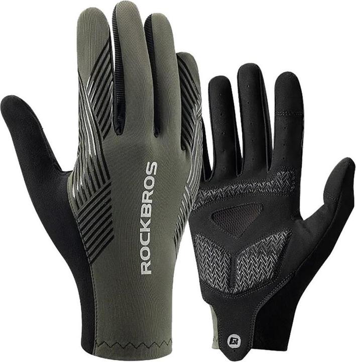 Actual product image Rockbros 16110006003 shock-absorbing cycling gloves size L - green and black (L)