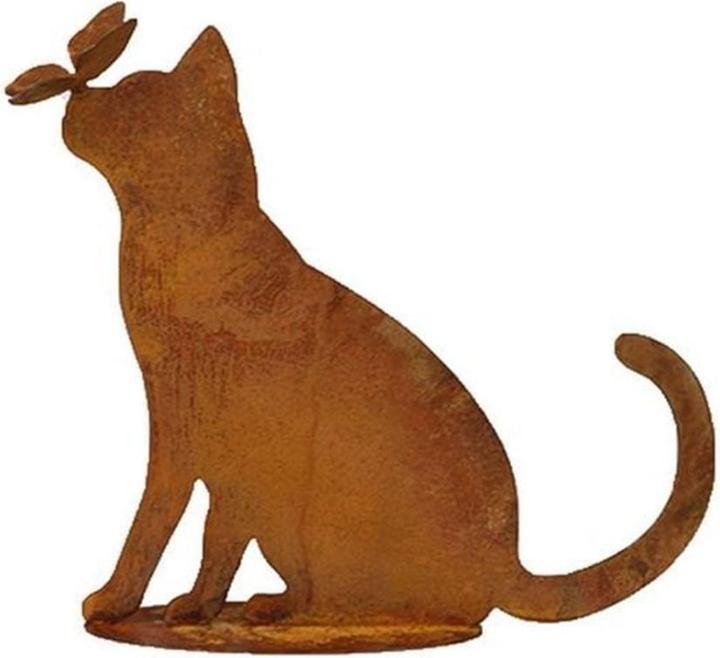 Image du produit Ambiance Technology Ambiance Figurine décorative Chat avec papillon sur nez sur plaque