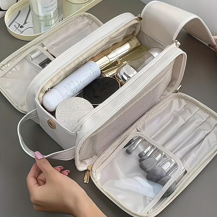 Only-Bags.Store Kosmetiktasche aus Kunstleder mit grossem Fassungsvermögen - wasserabweisend, schmutzabweisend und