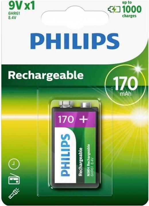 ProPlus Philips battery 9V 170 mAh in blister (1 pcs., 9V Block, 170 mAh)