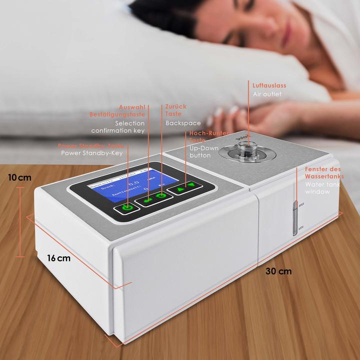 Productafbeelding Pulox Auto CPAP slaapapneu apparaat met gezichtsmasker