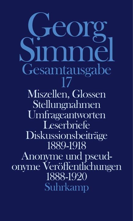 Actual product image Gesamtausgabe in 24 Bänden (German, George Simmel, Cornelia Jaenichen, Klaus Christian Köhnke, Erwin Schullerus, 2004)