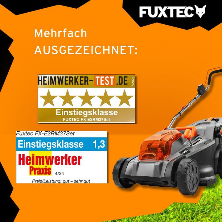 Actual product image Fuxtec 40V cordless lawn mower FX-E2RM37SET (Rechargeable battery operated)