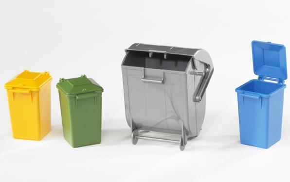 Actual product image Bruder Garbage can set