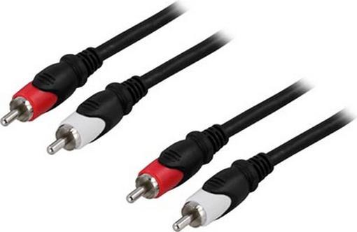 Image du produit Deltaco MM-114 Câble audio 2 x RCA Noir, Rouge, Blanc (15 m)