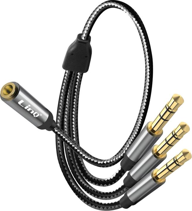 Image du produit LinQ Prise jack 3,5 mm femelle vers 3x prise jack 3,5 mm mâle (Jack 3.5mm, Jack 3.5mm)