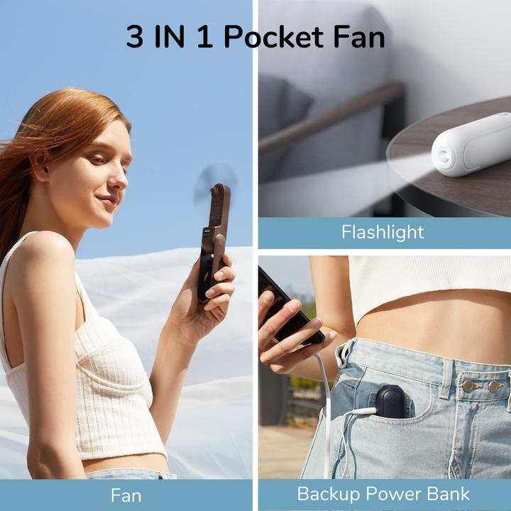 Actual product image Jisulife Handheld Fan Life8 blue