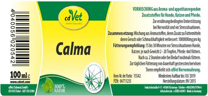 Actual product image cdVet Dog food supplement Calma, 20 ml (Junior, Senior, Adult, 1 pcs., 30 g)