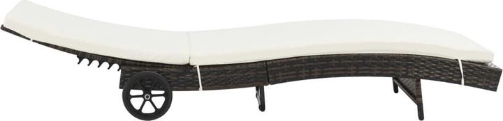 Actual product image VidaXL Sonnenliegen 2 Stk. mit Rollen und Auflagen Poly Rattan (60 cm)