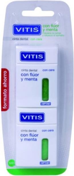 Vitis Dental Tape mit Fluorid und Minze 2x50m (50 m)