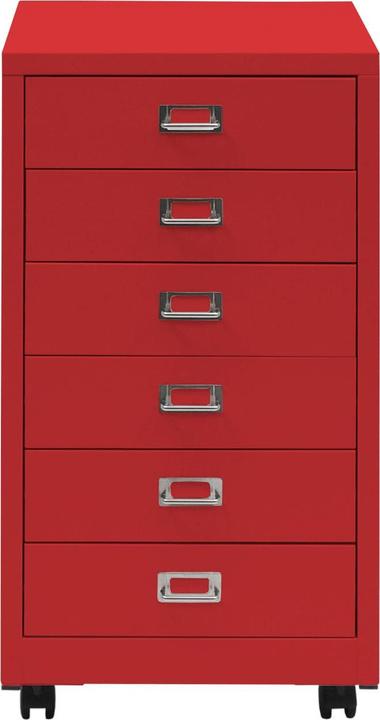 Image du produit Mendler Caisson roulant HWC-L49, métal 75x40x41cm 6 tiroirs, rouge