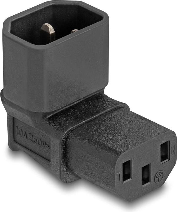 Immagine prodotto Delock Adattatore di rete IEC 60320 - da C14 a C13, spina/presa, 10 A, 90ï¿½ angolato (C14, C13)
