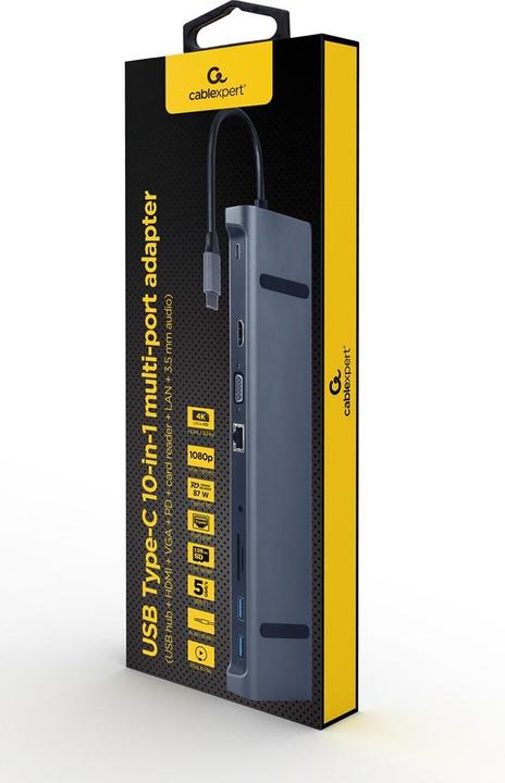 Actual product image Gembird USB Type C multi port adapter 10 (USB-C, 10 Ports)