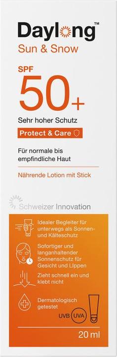 Produktbild Daylong Sun & Snow Lotion & Stick (Sonnencreme Gesicht, SPF 50+, 20 ml, 40 g)