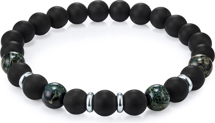 True Rebels Herren Edelstahl Achat silber 20,5 cm - 11708 (20.50 cm, Edelstahl)