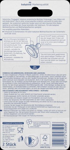 Produktbild dm babylove Ventilsauger Weithals Silikon, Gr. S, von Geburt an, anatomisch, Universalgrösse