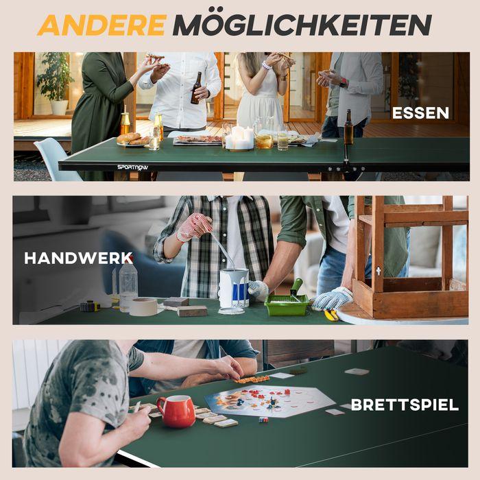 Produktbild Homcom Klappbarer Tischtennistisch mit Rädern inkl. Schläger und Bälle