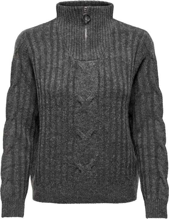 JdY Reissverschluss-Zopfstrick- Strickpullover