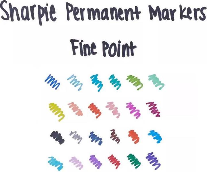 Actual product image Paper Mate Permanent marker sharpie, fine, round, blå (Blue, 0.90 mm, 1 x)