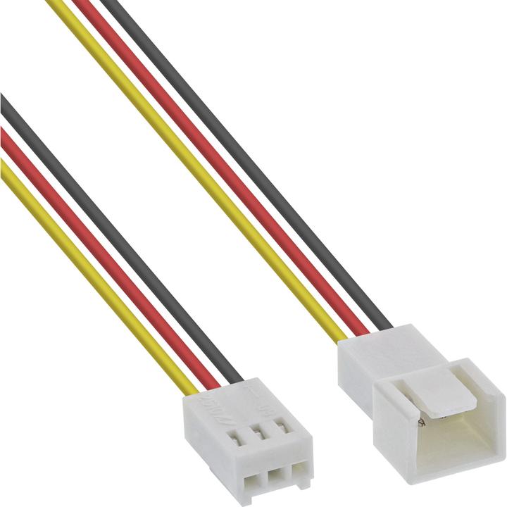 Actual product image InLine Fan cable extension, 3-pin Molex plug / socket, length 1m