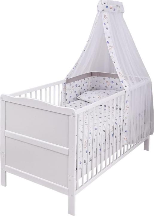 Produktbild jonka Gitterbetten Komplettbett Mona Weiss 70 x 140 cm - Nachthimmel - (70 x 140 cm)