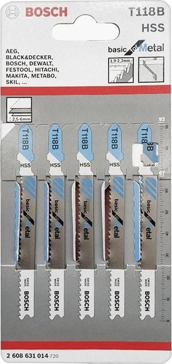 Produktbild Bosch Professional Zubehör Stichsägeblatt T 118 B Basic for Metal, 5er-Pack