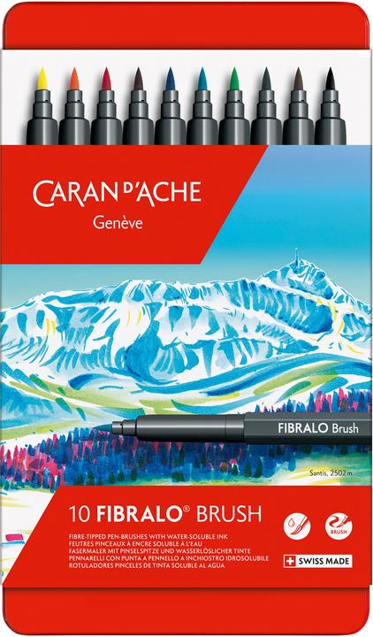 Actual product image Caran d'Ache Fibralo Brush Metallschachtel (Multicoloured, 10 x)