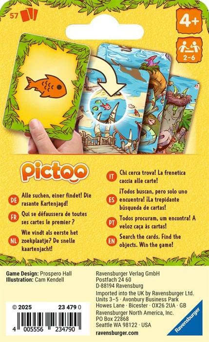 Produktbild Ravensburger 23479 - Pictoo Dino Kartenspiel - Schnelles Karten-Suchspiel für Kinder ab 4 Jahren (Multilingual)