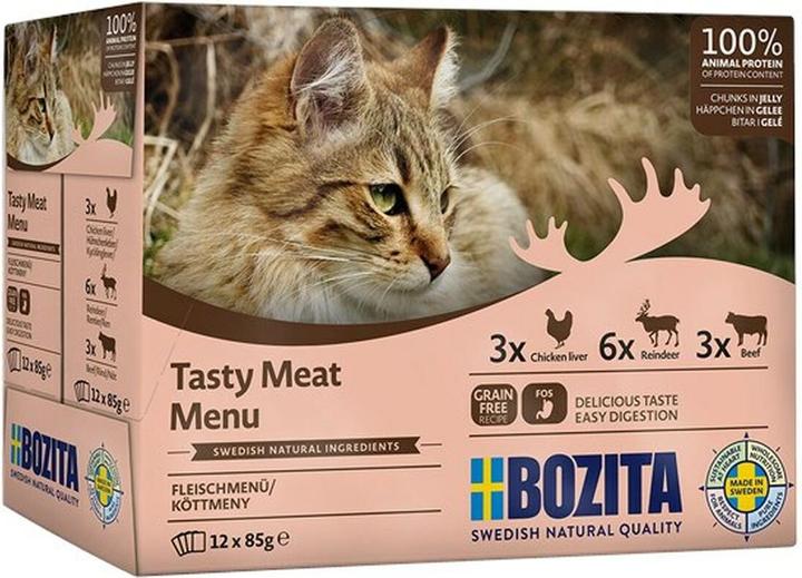 Immagine prodotto Bozita Carne felina in gelatina 12x85gr Multibox 1,02 kg (797.0445) (Adulto, 12 pz., 1020 g)