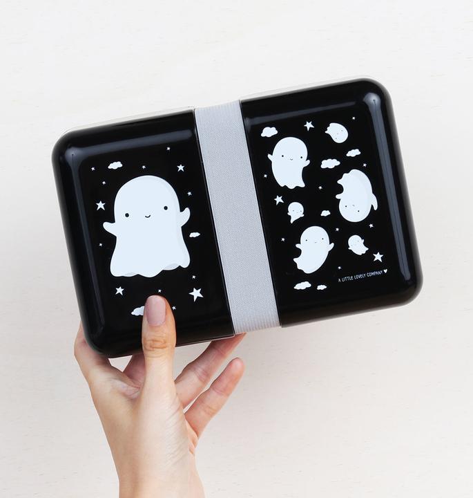 Produktbild A Little Lovely Company Lunchbox Ghost SBGHBL17 schwarz 18x6x12cm (0.85 l)