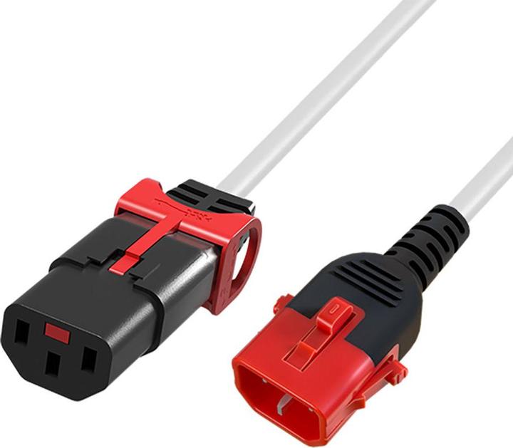 Image du produit Powercord C13 - C14 Dual IEC LOCK white 1 m (1 m)