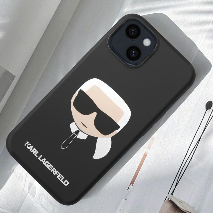 Image du produit Karl Lagerfeld KLHCP14MSLKHBK iPhone 14 Plus 6.7 "étui rigide noir / noir Silicone Karl's Head (Apple iPhone 14 Plus)
