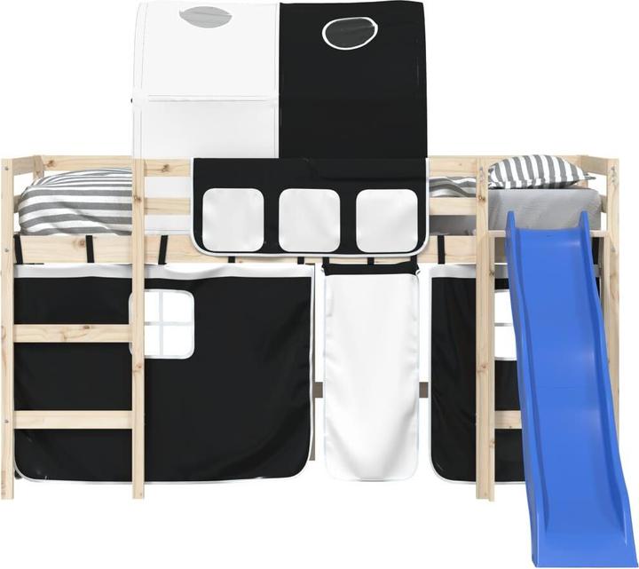 Produktbild VidaXL Vorhänge für Hochbett mit Tunnel Weiss und Schwarz