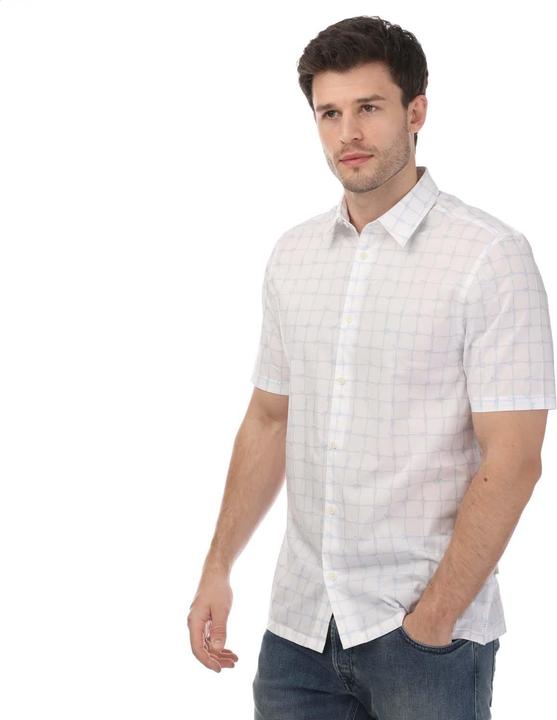 Actual product image Ted Baker Mens Checked Short-Sleeved Shirt (S)