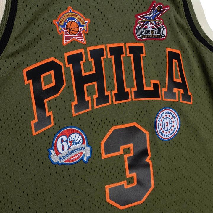 Actual product image Mitchell & Ness NBA Philadelphia 76ers Flight Swingman Allen Iverson Jersey Mens (L)