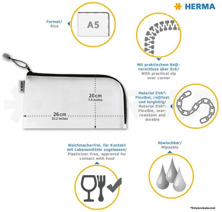 Image du produit Herma Pochette zippée A5