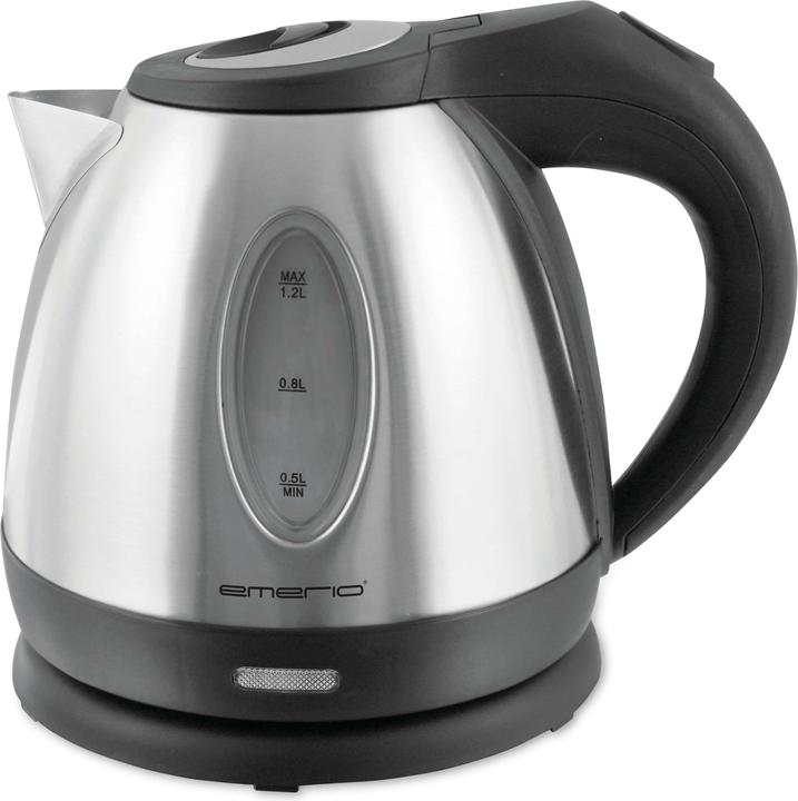 Emerio Wasserkocher, 1.2L, Edelstahl, Wasserstandsanzeige (1.20 l, EU-Stecker)