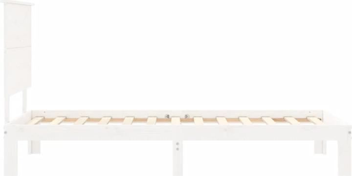 Actual product image VidaXL Massivholzbett mit Kopfteil Weiss 3FT Single (90 x 190 cm)
