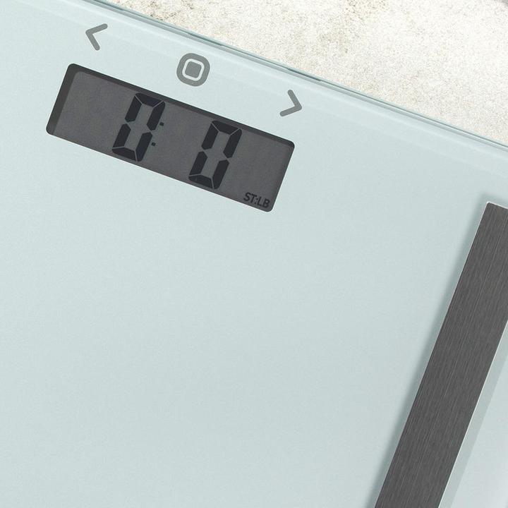 Actual product image Salter 9113 SV3RAREU16 Compact Glass Analyser Bathroom Scales - Silver (150 kg)