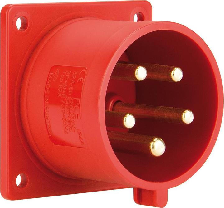 Produktbild PCE 623-6 Anbaugerätestecker gerade 32A 3p 6h IP44