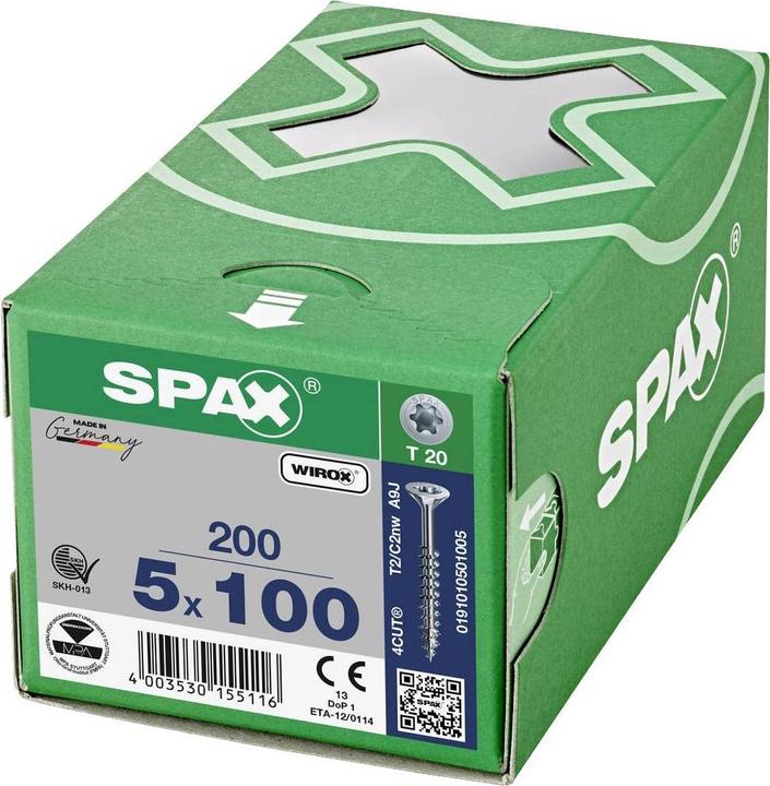 Immagine prodotto Spax Viti per pannelli truciolari SK T20 5,0x100 mm (200 Viti per pezzo)